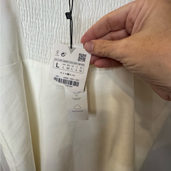 Zara White short mini dress size Large new with tags NWT size Large - Picture 7 of 14